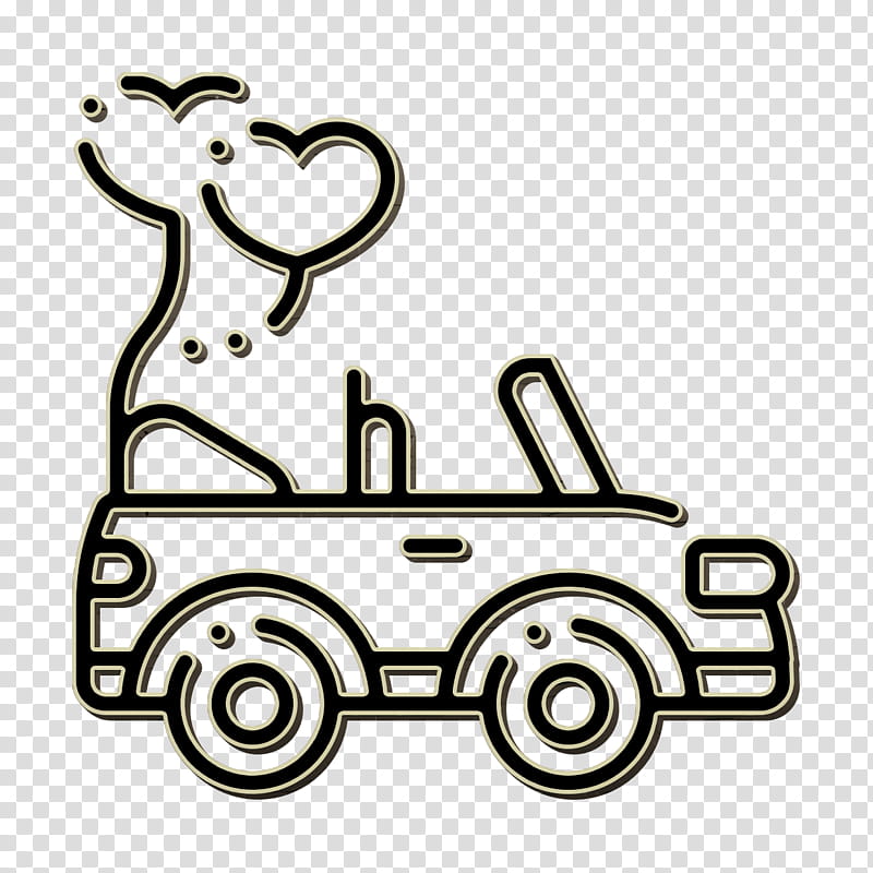 Wedding icon Wedding car icon Love and romance icon, Coloring Book, Vehicle, Transport, Cartoon, Line Art, Sticker, Blackandwhite transparent background PNG clipart