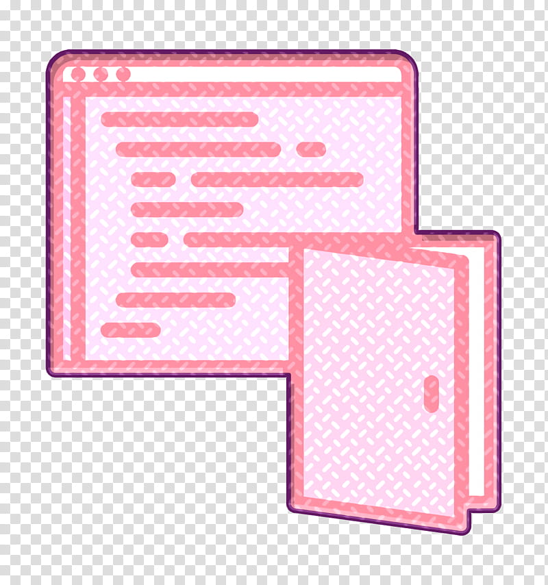 Backdoor icon Data Protection icon, Pink, Text, Line, Rectangle, Material Property, Square, Magenta transparent background PNG clipart