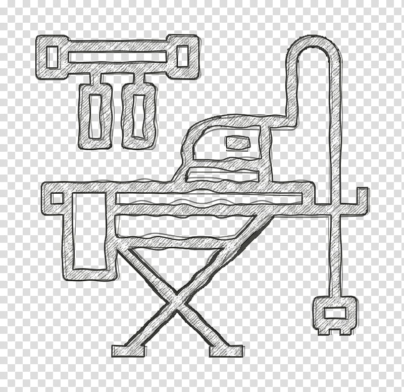 Home Equipment icon Ironing board icon Iron icon, Line Art transparent background PNG clipart