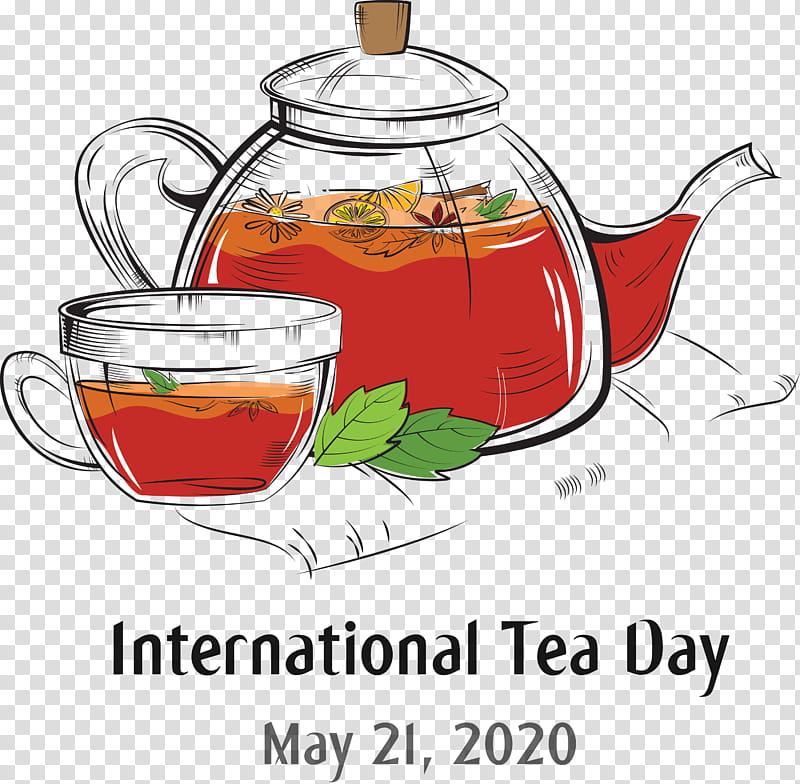 International Tea Day Tea Day, Teapot, Lemon, Drawing transparent background PNG clipart