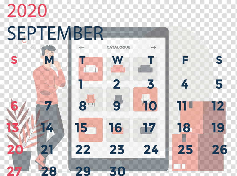 September 2020 Calendar September 2020 Printable Calendar, Meter transparent background PNG clipart