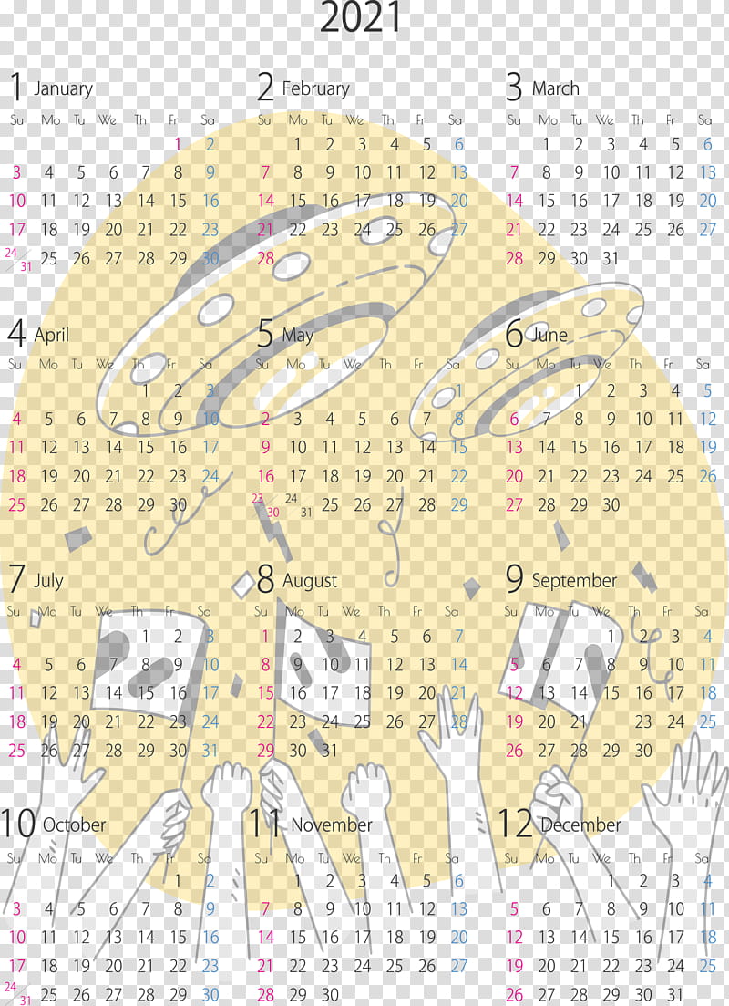 2021 yearly calendar Printable 2021 Yearly Calendar Template 2021 Calendar, Year 2021 Calendar, Angle, Cartoon, Line, Area, Meter, Calendar System transparent background PNG clipart