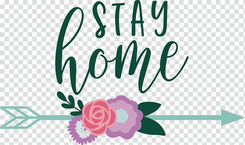 STAY HOME, Floral Design, Logo, Green, Petal, Teal, Flower transparent background PNG clipart