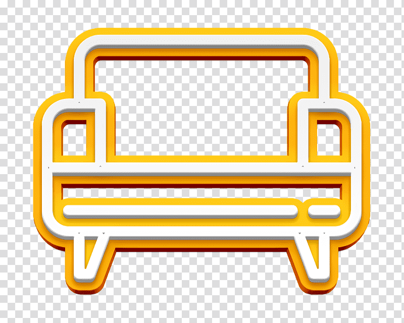 Furniture and Household icon Sofa icon, Yellow, Line, Meter, Symbol, Geometry, Mathematics transparent background PNG clipart