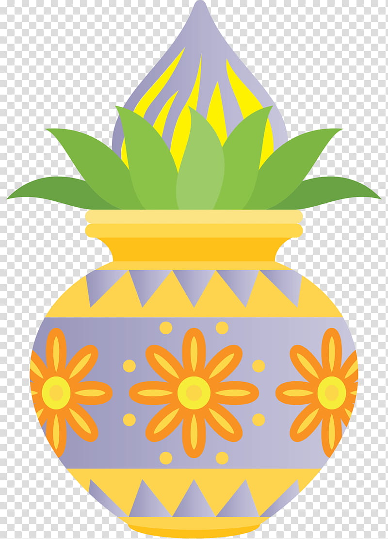 Kalash, Yellow, Flowerpot, Line, Fruit transparent background PNG clipart