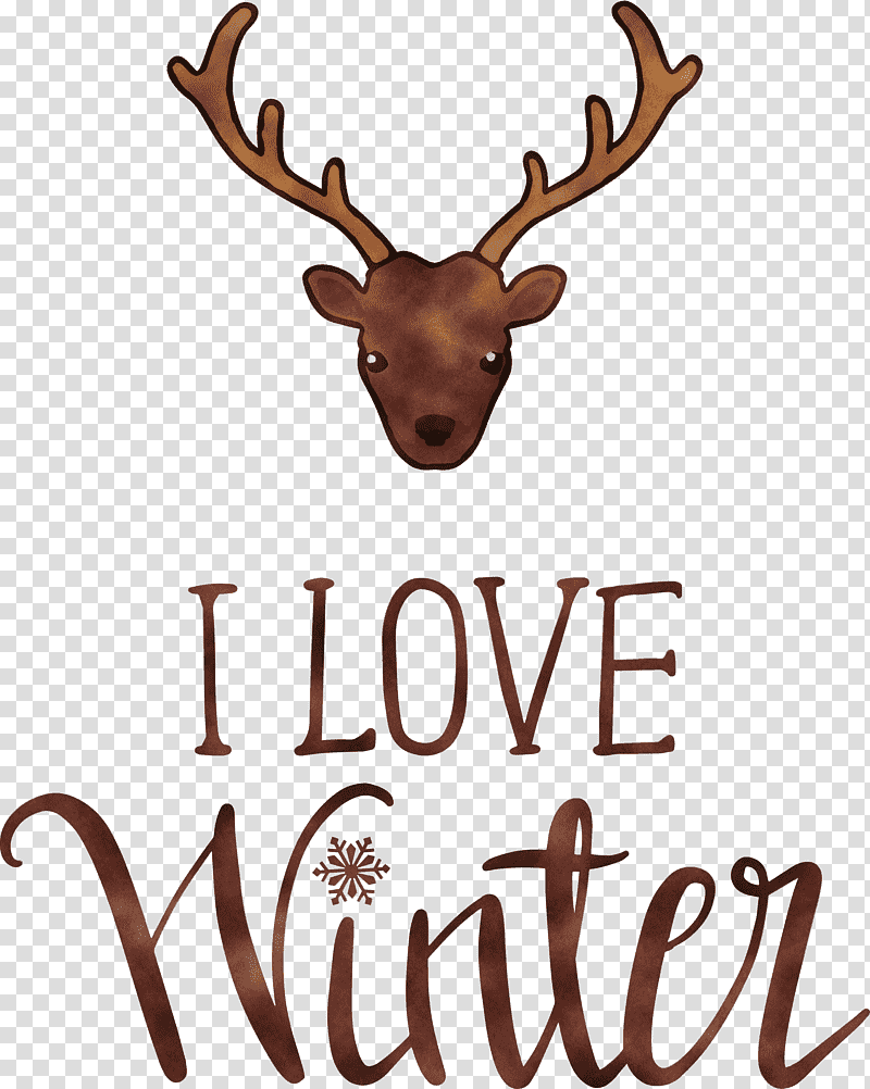 I Love Winter Winter, Winter
, Reindeer, Antler, Meter transparent background PNG clipart