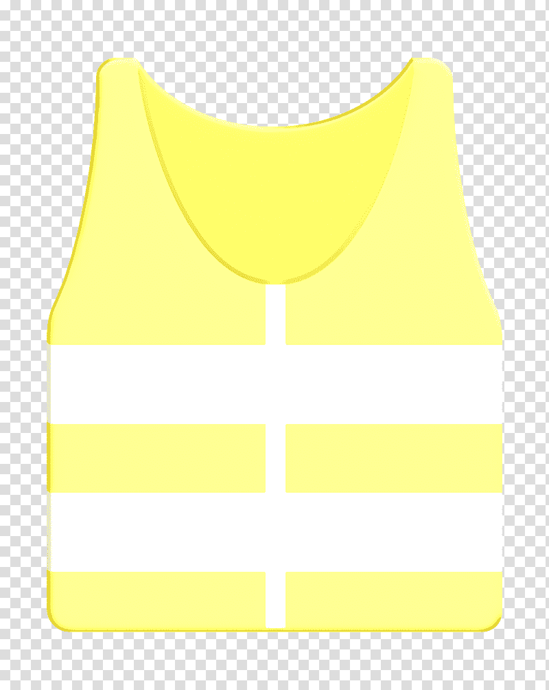 Vest icon Constructions icon, Tshirt, Sleeve, Yellow, Meter, Symbol, Line transparent background PNG clipart