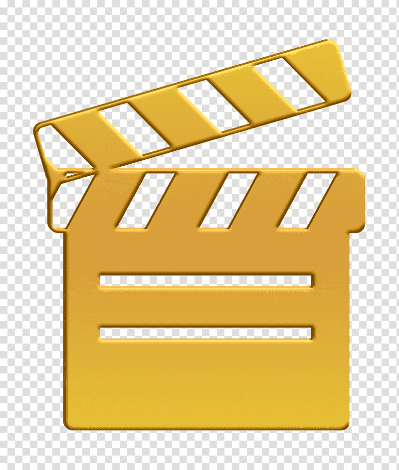 cinema icon Scene icon Computer And Media 1 icon, Symbol, Chemical Symbol, Yellow, Line, Meter, Chemistry transparent background PNG clipart