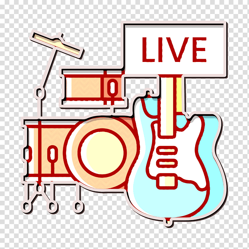Music icon Concert icon Band icon, Drum, Drum Kit, Cartoon, Guitar, Icon Design transparent background PNG clipart