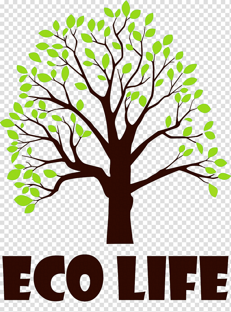 Eco Life Tree Eco, Go Green, Broadleaved Tree, Root, Trunk, Branch, Leaf transparent background PNG clipart