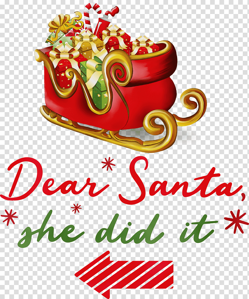 Christmas Day, Dear Santa, Santa Claus, Christmas , Watercolor, Paint, Wet Ink transparent background PNG clipart