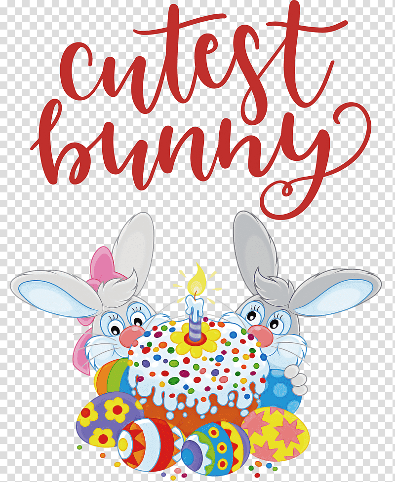 Cutest Bunny Happy Easter Easter Day, Easter Bunny, Text, Nest Box transparent background PNG clipart