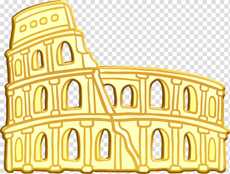 Colosseum icon Monuments of the World icon Rome icon, Gold, Meter, Science, Chemistry transparent background PNG clipart