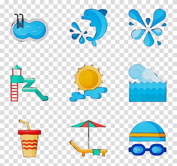 icon logo water slide water park water, Watercolor, Paint, Wet Ink, Video Clip transparent background PNG clipart