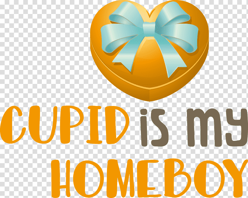 Cupid Is My Homeboy Cupid Valentine, Valentines, Logo, Yellow, Meter, Fruit transparent background PNG clipart