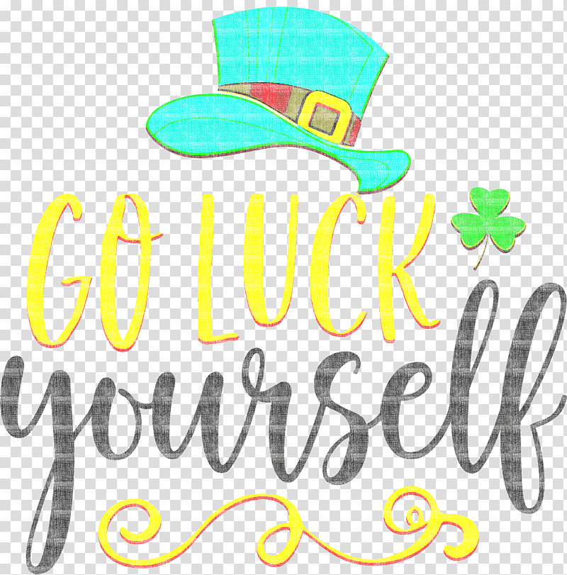 Saint Patrick Patricks Day Go Luck Yourself, Logo, Yellow, Meter, Line, Happiness, Geometry transparent background PNG clipart