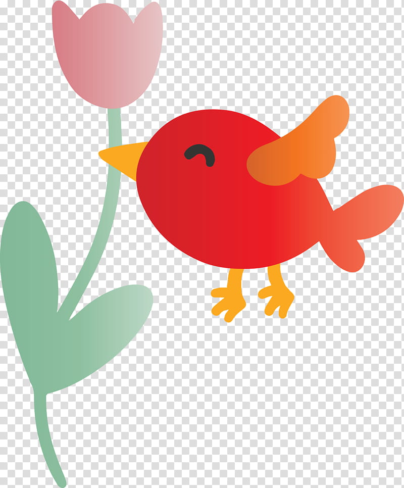 flying bird with flower, Cartoon transparent background PNG clipart