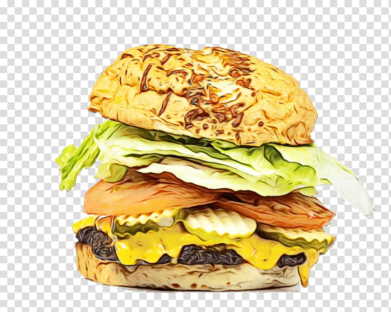 Hamburger, Watercolor, Paint, Wet Ink, Cheeseburger, Whopper, Mcdonalds Big Mac, Buffalo Burger transparent background PNG clipart