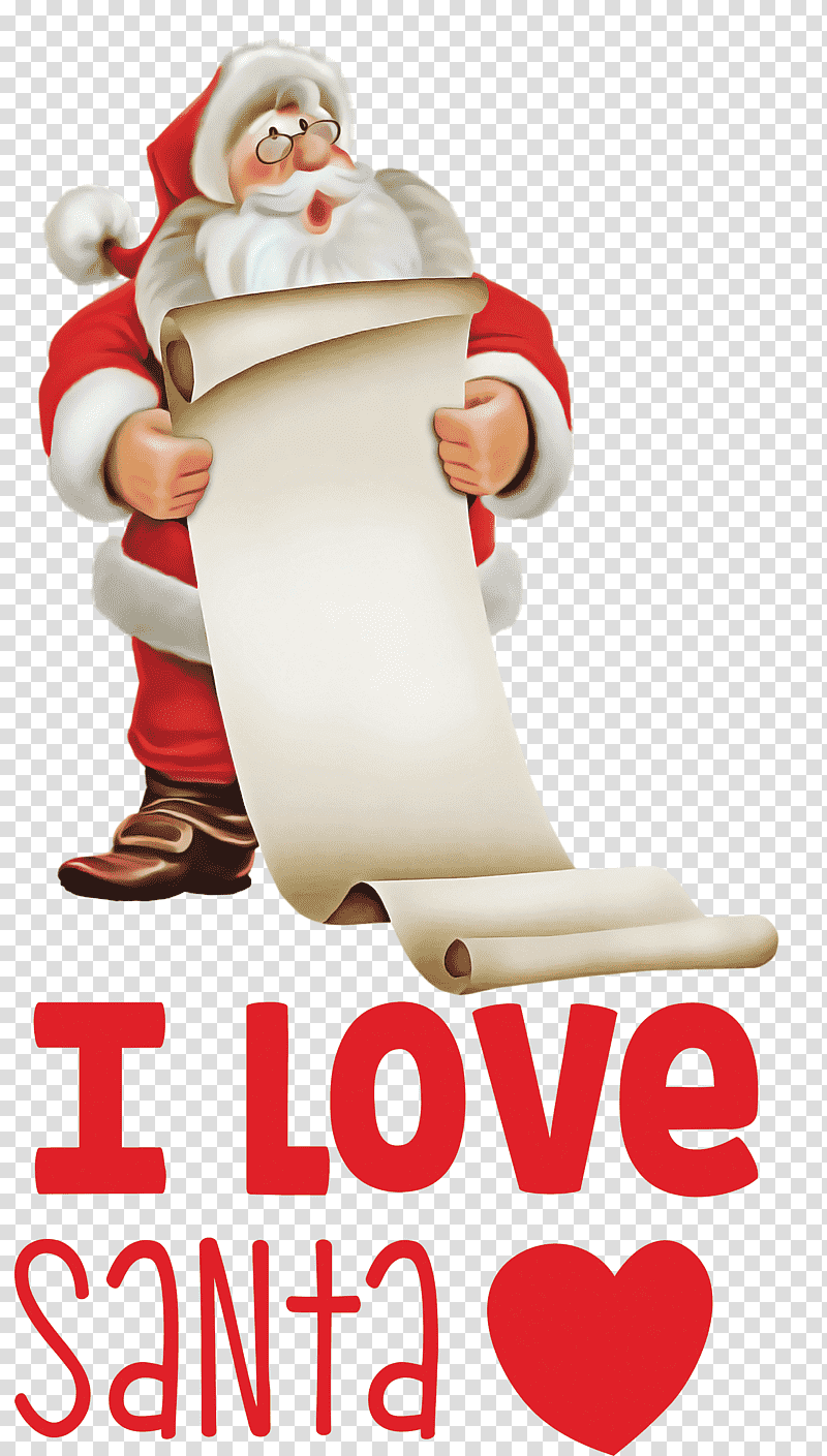 I Love Santa Santa Christmas, Christmas , Santa Claus, Christmas Day, Rudolph, Santa Claus Village, Reindeer transparent background PNG clipart