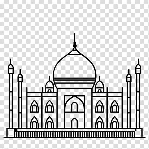 Mosque, Landmark, White, Architecture, Byzantine Architecture, Classical Architecture, Place Of Worship, Line Art transparent background PNG clipart
