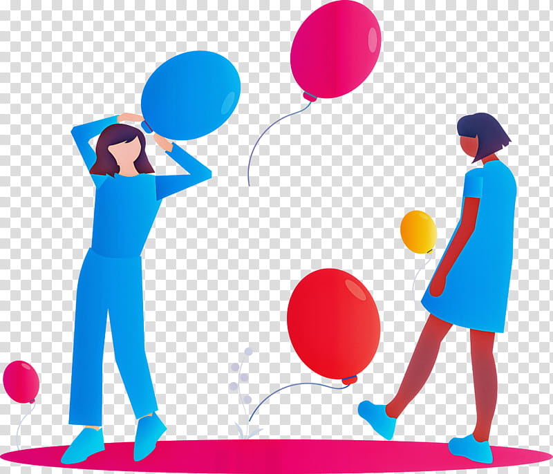 party partying woman, Balloon, Interaction, Party Supply, Play, Gesture, Conversation transparent background PNG clipart