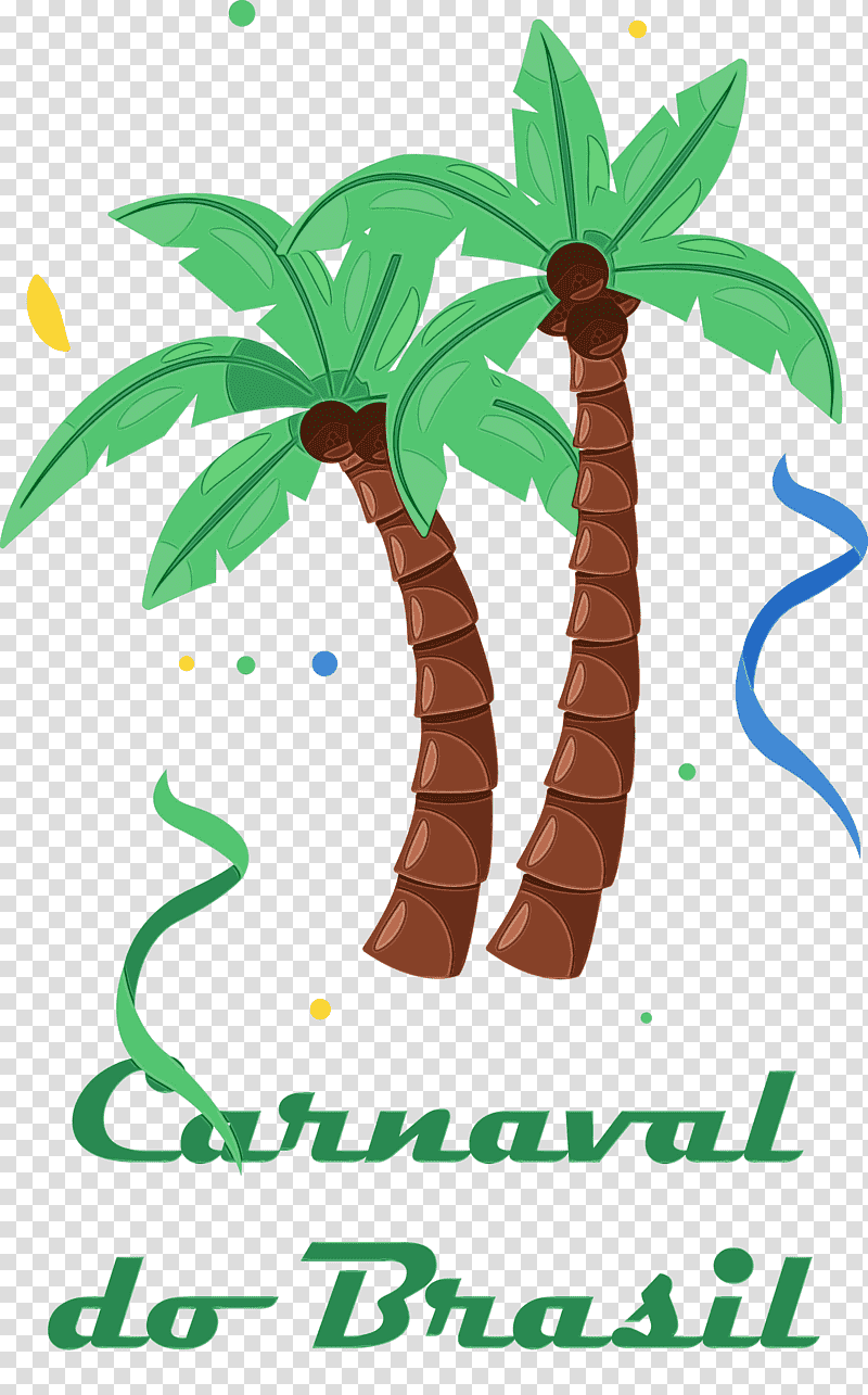 Palm trees, Carnaval Do Brasil, Brazilian Carnival, Watercolor, Paint, Wet Ink, Leaf transparent background PNG clipart