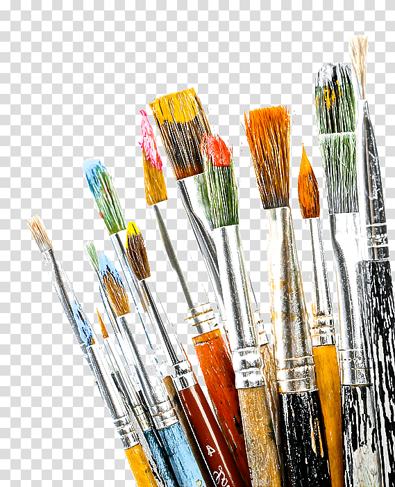 drawing paintbrush watercolor painting gouache painting, Oil Painting, Line Art, Easel, Paint Brushes Set transparent background PNG clipart