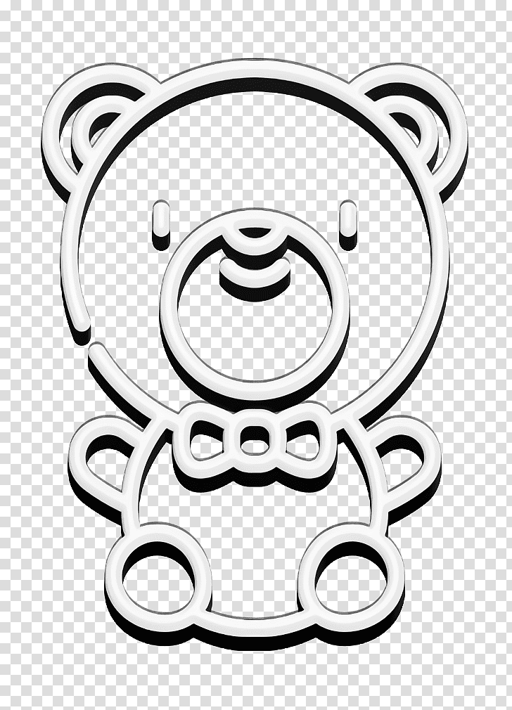 Teddy bear icon Maternity icon Toy icon, Black And White
, Line Art, Snout, Meter, Circle, Jewellery transparent background PNG clipart