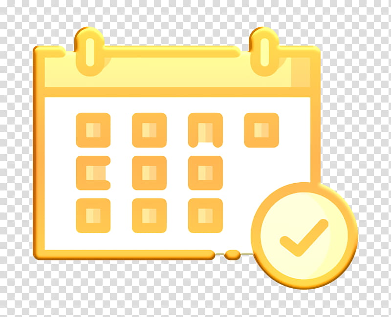 Logistic icon Calendar icon, Yellow, Line, Symbol, Meter, Geometry, Mathematics transparent background PNG clipart