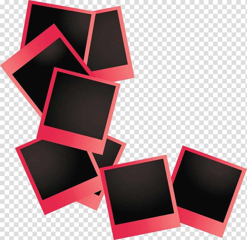 Polaroid Frame, Rectangle, Frame, Red, Meter, Geometry, Mathematics transparent background PNG clipart