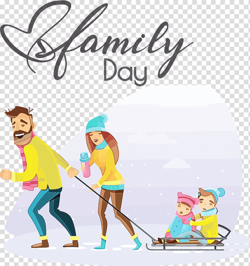 cartoon family recreation married couple, Family Day, Happy Family, Watercolor, Paint, Wet Ink, Cartoon transparent background PNG clipart