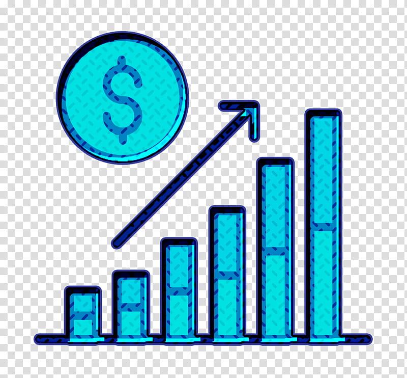 Bar chart icon Money icon Investment icon, Electric Blue, Line transparent background PNG clipart