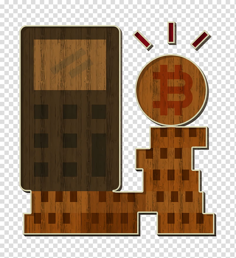 Calculator icon Bitcoin icon, Brown, Wood, Square, Brick transparent background PNG clipart