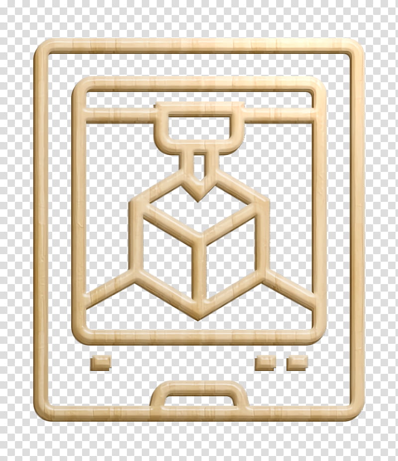 3d printing icon Scanner icon Technologies Disruption icon, 3dprinting Icon, Rectangle, Brass, Square transparent background PNG clipart