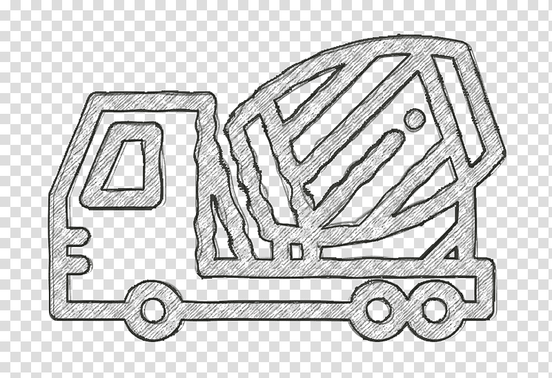 Concrete mixer icon Truck icon Architecture & Construction icon, Architecture Construction Icon, Line Art, Car, Meter, Symbol, Black transparent background PNG clipart