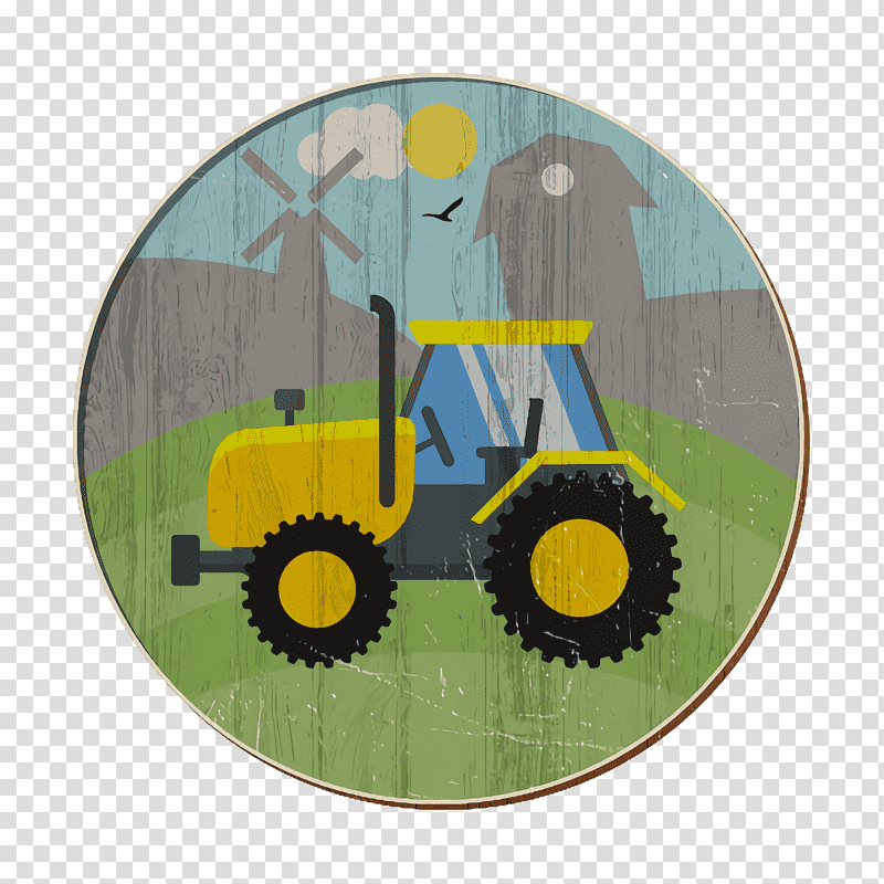 Tractor icon Landscapes icon, Agriculture, Farm, Farm Harvest, Field, Crop, Farmer transparent background PNG clipart
