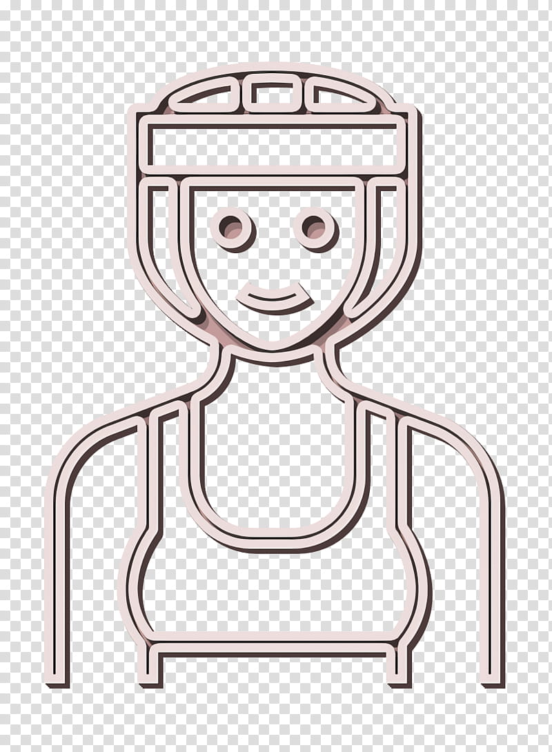 Boxer icon Occupation Woman icon Professions and jobs icon, Line Art, Cartoon, Gesture transparent background PNG clipart