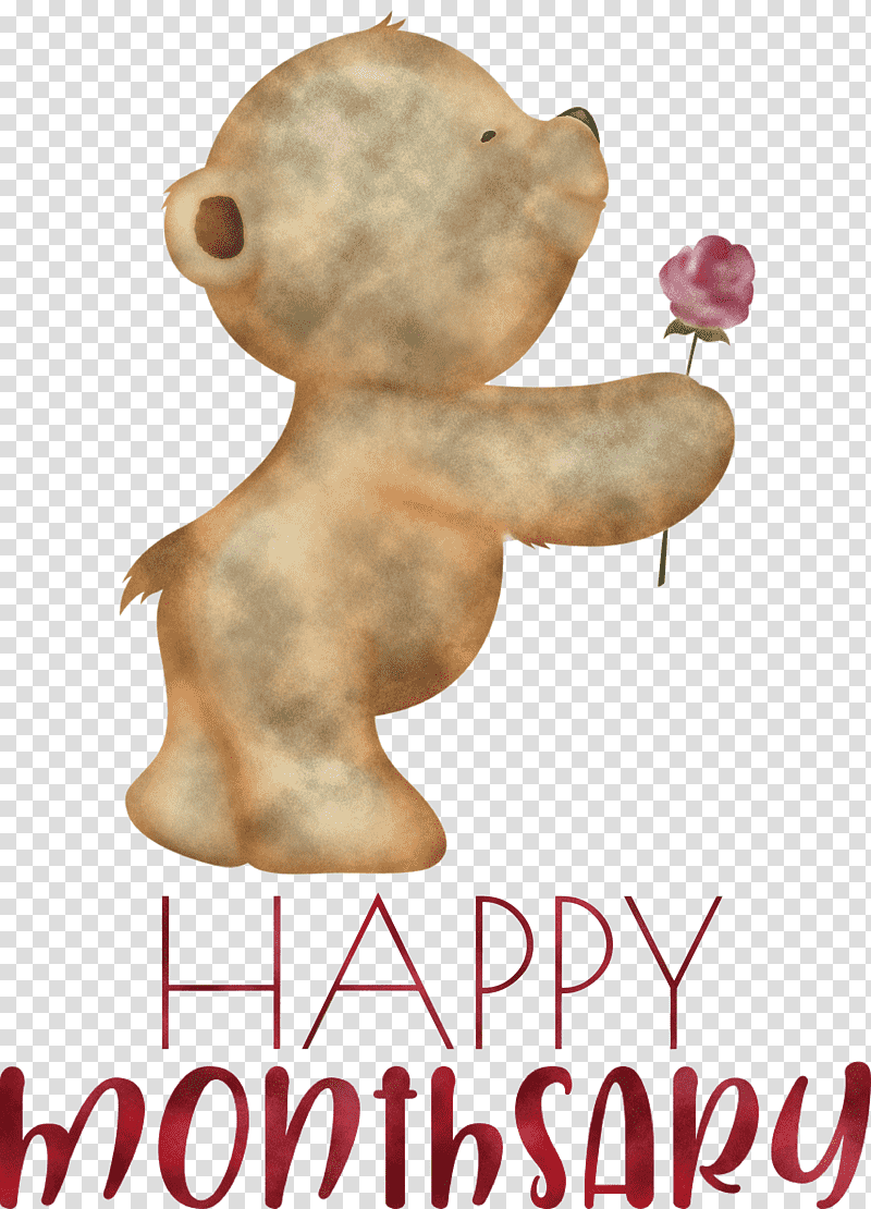 happy monthsary, Teddy Bear, Snout, Meter, Bears transparent background PNG clipart
