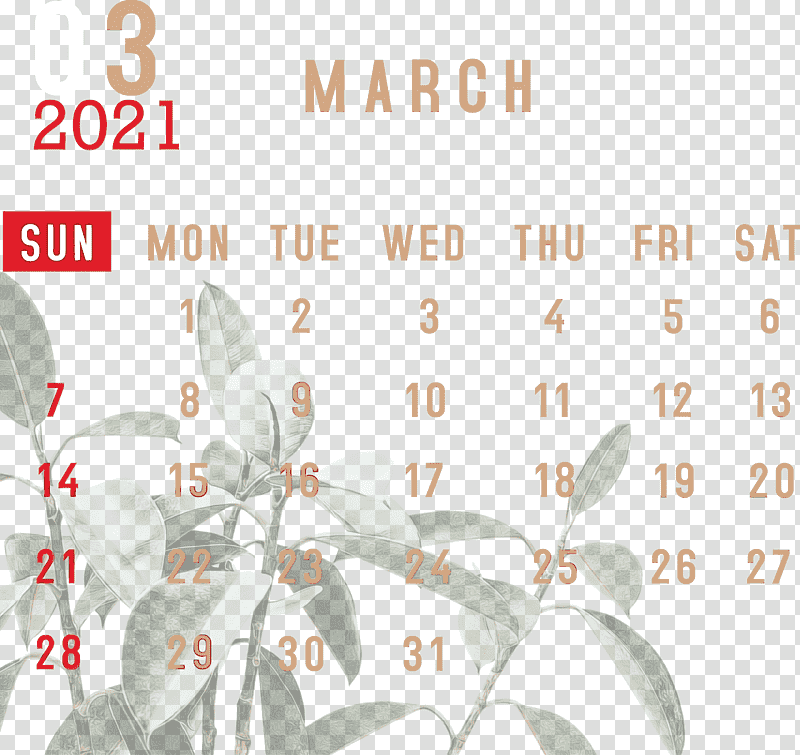 font line meter calendar system flower, March 2021 Printable Calendar, 2021 calendar, March Calendar, Watercolor, Paint, Wet Ink transparent background PNG clipart