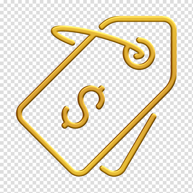 Price icon Shopping icon Price tag icon, Yellow, Line, Meter, Number, Jewellery, Human Body transparent background PNG clipart