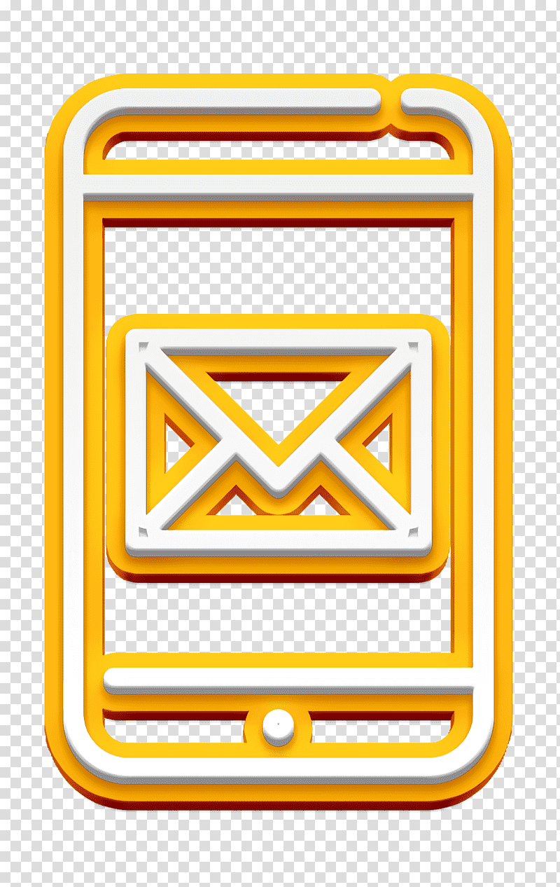 Mail icon Smartphone icon Design Tools icon, Logo, Symbol, Icon Pro Audio Platform, Yellow, Meter transparent background PNG clipart