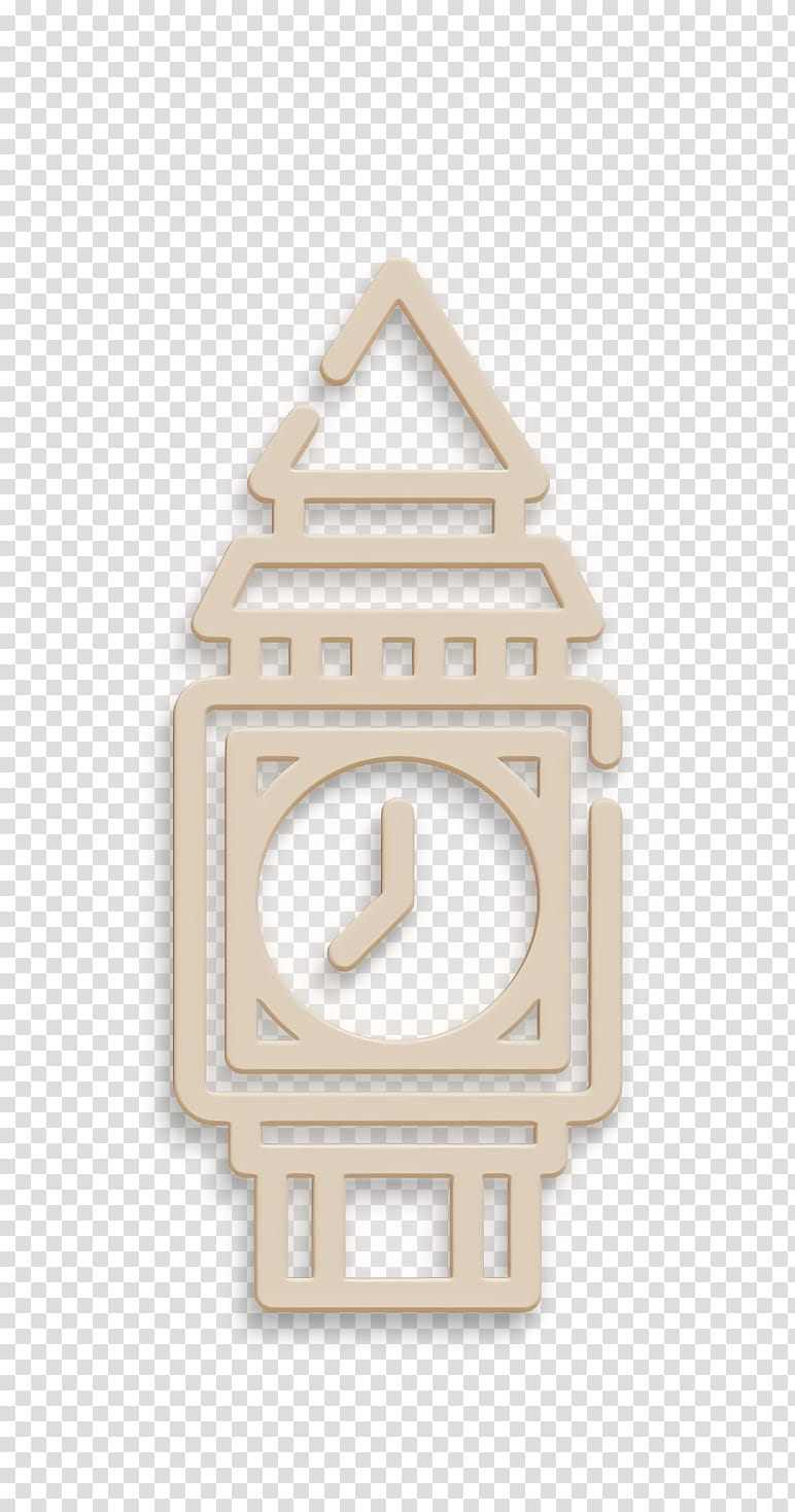 Architecture and city icon Clock tower icon City icon, Beige, Wood transparent background PNG clipart