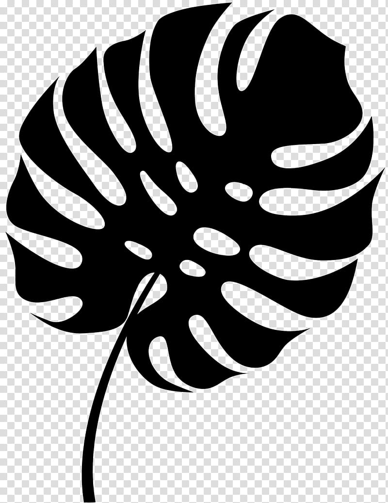 Monstera Leaf, Line, Silhouette, Tree, Plants, Blackandwhite, Monstera Deliciosa, Line Art transparent background PNG clipart