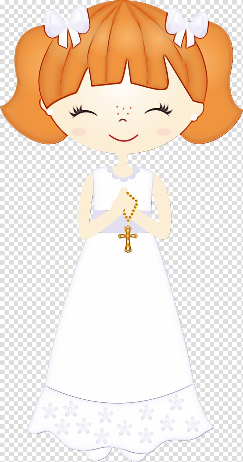 white cartoon angel style, Watercolor, Paint, Wet Ink transparent background PNG clipart