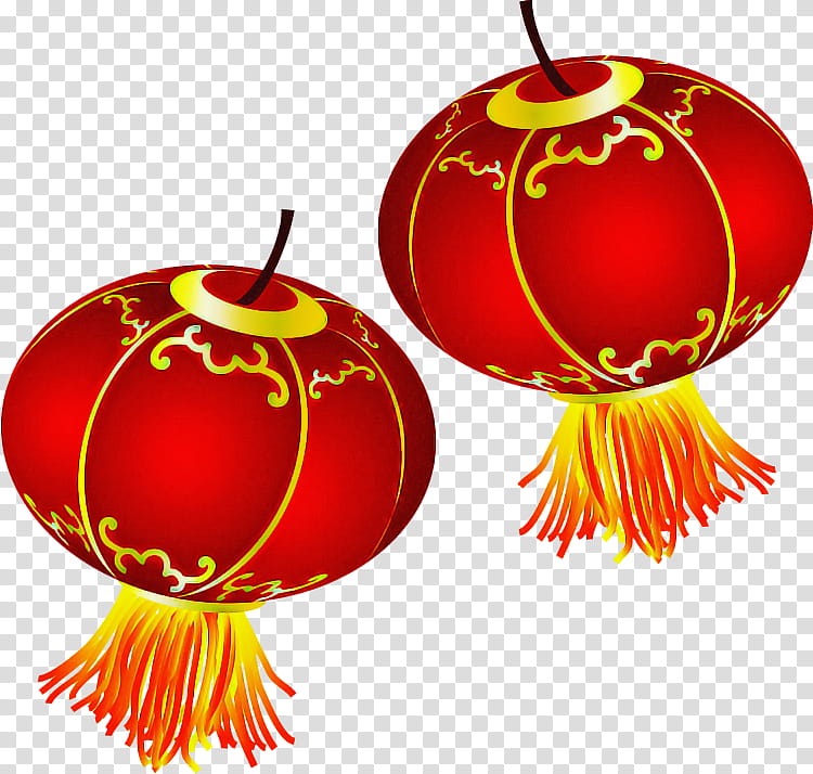Christmas ornament, Holiday Ornament, Red, Orange, Lantern, Plant, Fruit, Christmas Decoration transparent background PNG clipart