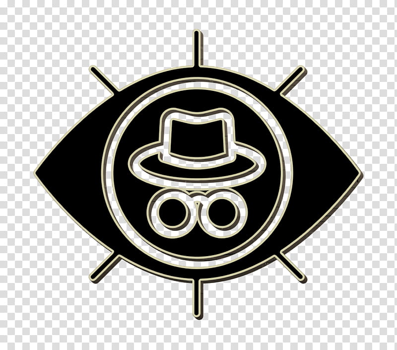 Hacker icon Eye icon Cyber icon, Logo, Symbol, Emblem, Metal transparent background PNG clipart