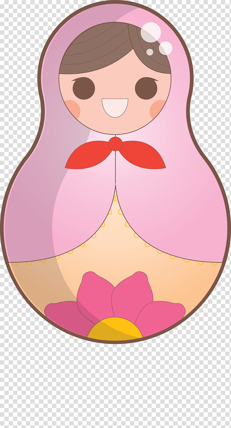 Colorful Russian Doll, Pink M, Petal transparent background PNG clipart