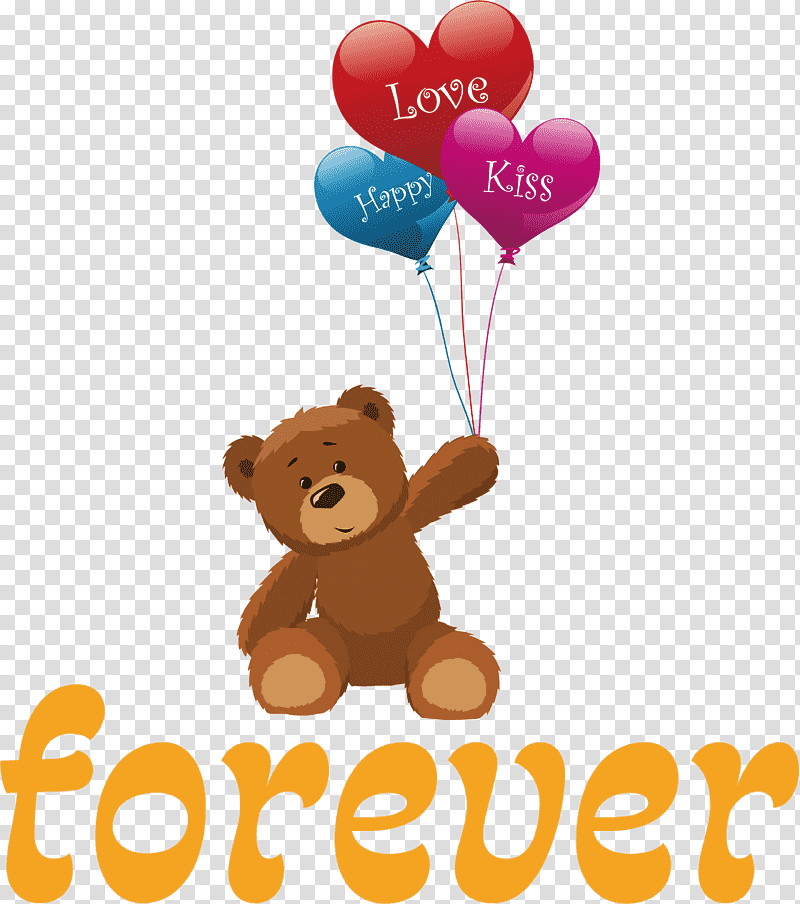 love forever Valentines Day, Bears, Teddy Bear, Stuffed Toy, Royaltyfree, Floral Design transparent background PNG clipart