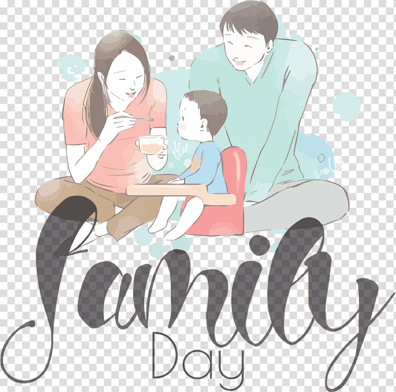 Family Day Family Happy Family, Conversation, Cartoon, Text, Hug, Human, Happiness transparent background PNG clipart