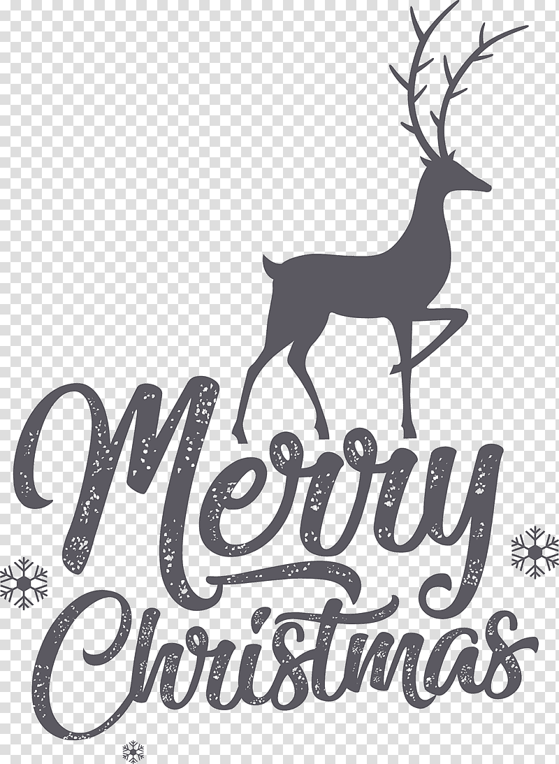 Merry Christmas, Reindeer, Antler, Black And White
, Logo, Meter, Tree transparent background PNG clipart